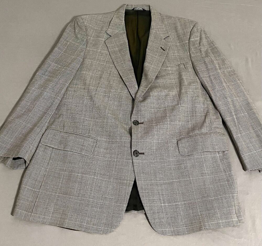 Burberry's Mens Wool Houndstooth 2-Piece Suit Gray/Black 44R 36x32